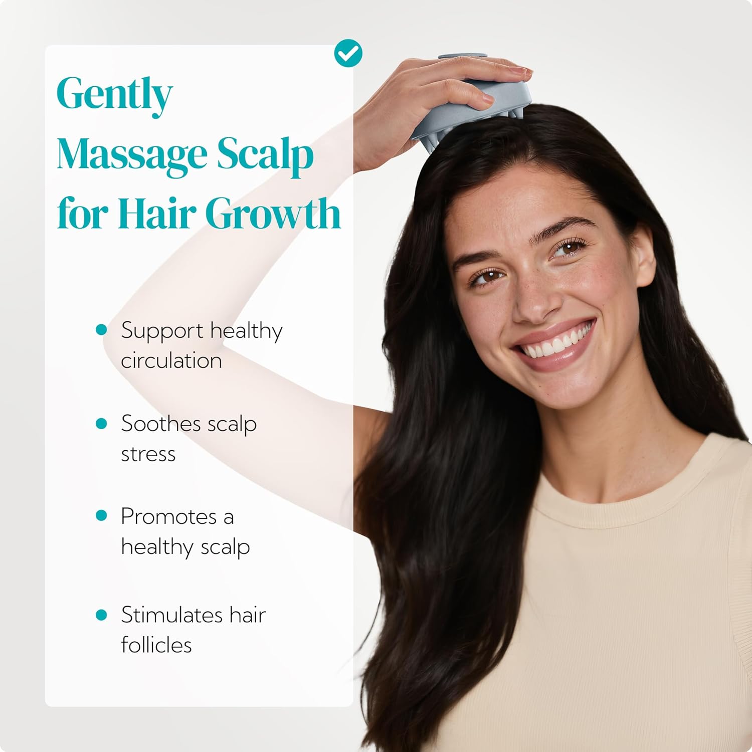 HEETA Scalp Massager 2 Pack, one item missing for Hair Growth, Soft Silicone Bristles to Remove Dandruff and Relieve Itching, Scalp Scrubber for Hair Care Relax, Shampoo Brush for Wet Dry Use, New Grey & Beige